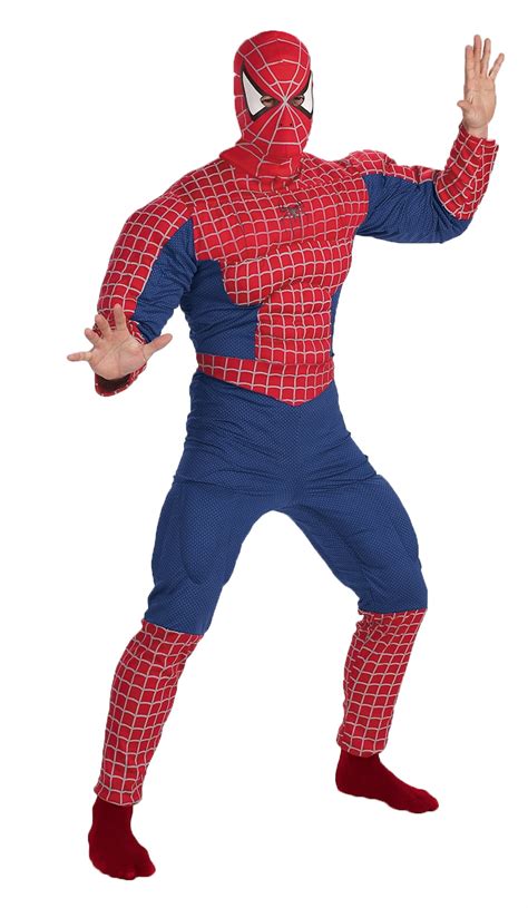 Spiderman Muscle Chest Adult Halloween Costume One Size