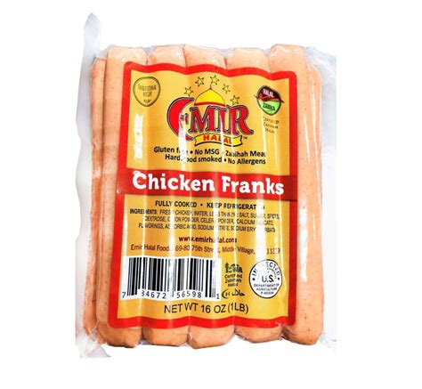 Premium Halal Chicken Franks 1 Lb 10 Franks Zippgrocery
