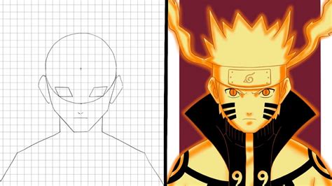 Comment Dessiner Naruto Kyubi Fanart Study Tuto Facile Sur Carreaux