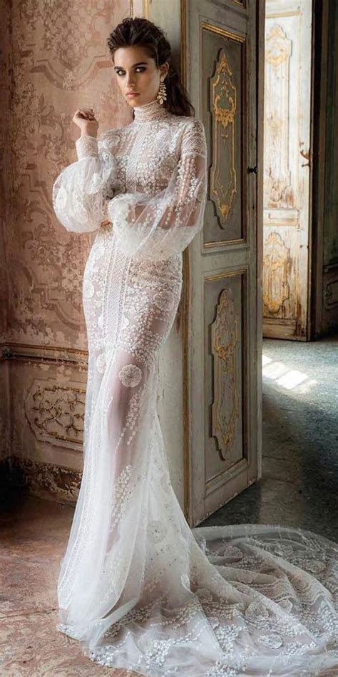 Couture Lace Wedding Dress With Long Sleeves Lace Wedding Dress