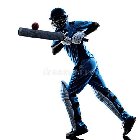 Silhouette De Batteur De Joueur De Cricket Photo Stock Image Du