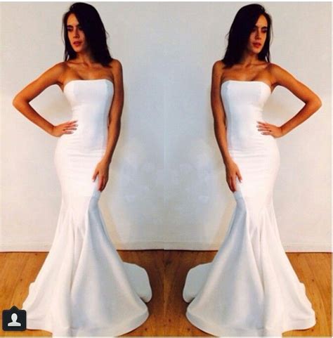Buy 2015 Evening Dresses Strapless Long White Mermaid Michael Costello Prom