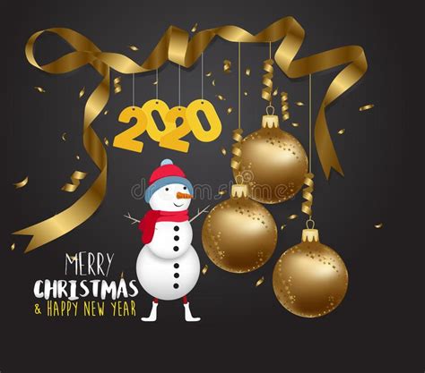 Happy New Year 2020 Gold And Black Collors Place For Text Christmas