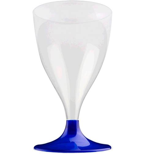 plastic stemmed glass wine blue pearl 200ml 2p 400 units