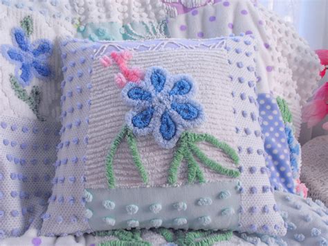 Gorgeous Plump Cottage Vintage Chenille Patchwork Pillow Etsy