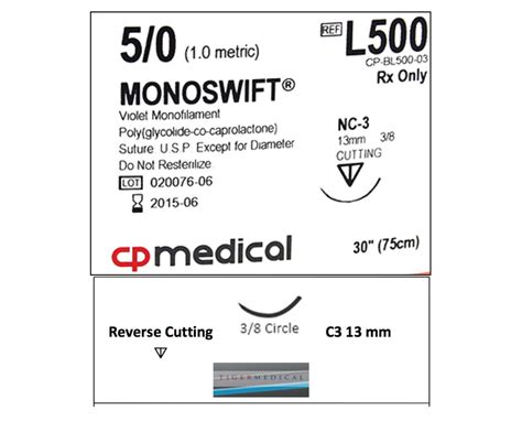 Cp Medical Monoswift Monofilament Pcgl Absorbable Sutures With Reverse