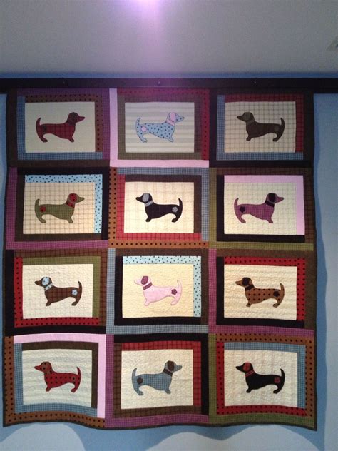 Dachshund Quilt Completed Dog Paw Art Quilt Inspiration Paw Art