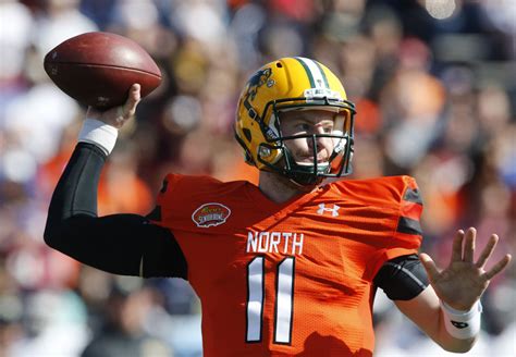 He had an outstanding college career, but did he have an outstanding that's the kind of question the senior bowl and the scouting combine are designed to answer, and at both, wentz looked like he belonged among the. North Dakota State QB Carson Wentz sizing up NFL jump ...