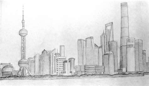 Shanghai Skyline Rdrawing