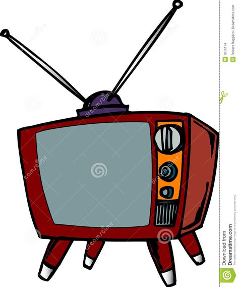 Old Style Tv Set Stock Vector Illustration Of Antennas