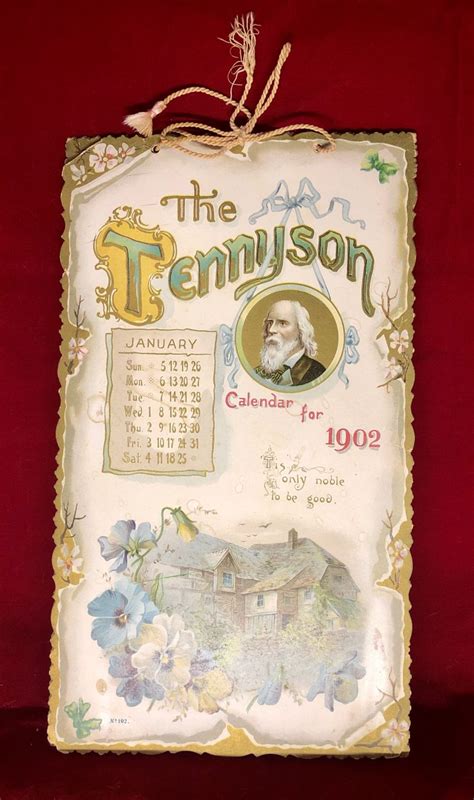 The Tennyson Calendar For 1902 No 102 Full Year Caribou Antiques