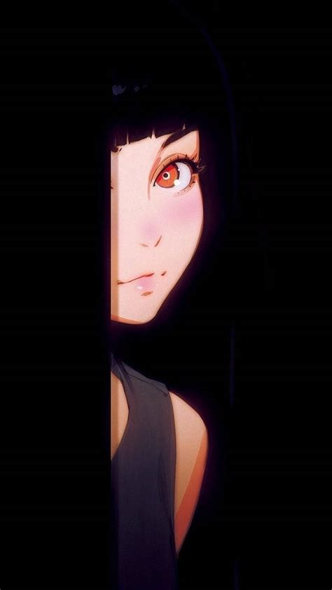 Download Black Aesthetic Anime Long Hair Girl Wallpaper