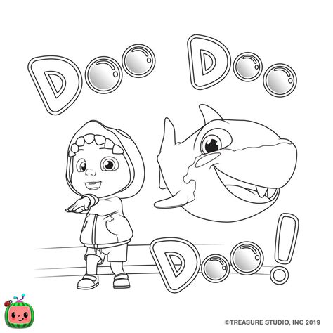 Cocomelon Coloring Pages Baby Shark