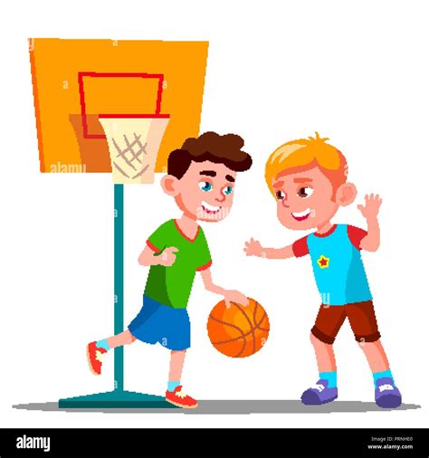 Kid Boys Basketball Team Stock Vector Images Alamy