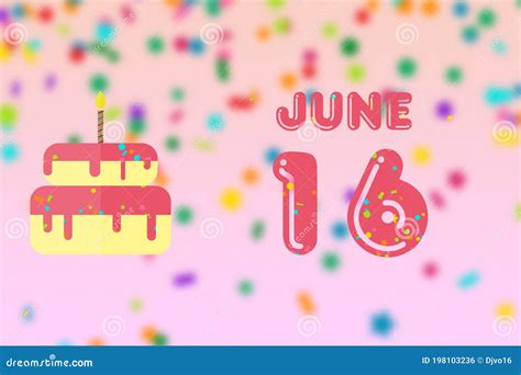 June 16th Day 16 Of Monthbirthday Greeting Card With Date Of Birth