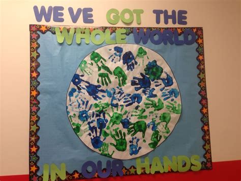 Around The World Theme Bulletin Board Earth Day Crafts Earth Day