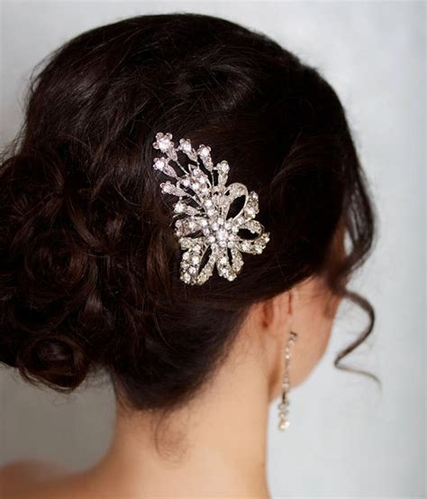 Bridal Hair Comb Rhinestone Hair Brooch Wedding Jewel Comb