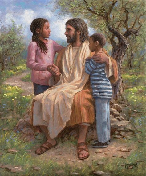 His beautiful portraits of christ, along with his vibrant renditions of lds temples around the world, are able to express his own personal testimony and he met his wife and fellow artist jeanette during this time and today they have three children. He Loves the Children 11X14 - Giclee Canvas - McNaughton ...
