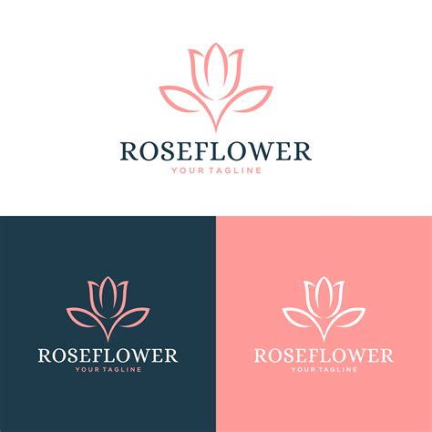 Rose Flower Logo And Icon Design Concept Logotipo De Flor Conceitos