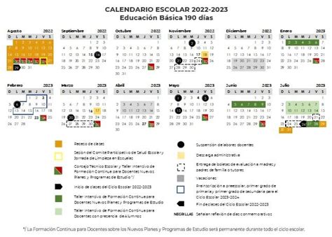190 Días De Clases Para El Calendario Escolar 2022 2023