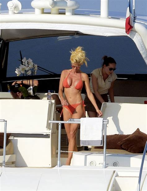 Victoria Silvstedt In A Tiny Red Bikini On A Yacht In Saint Tropez Celebmafia