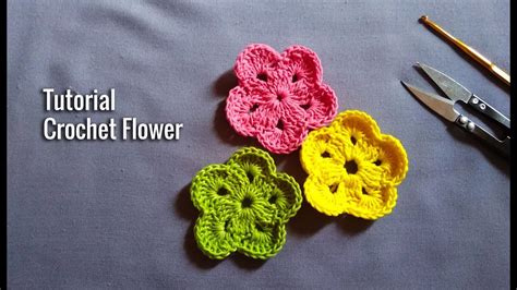 Very Easy Tutorial Crochet Flower For Beginner 8 Youtube