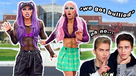 Going To Our High School Dressed As Drag Queens Back To School Vlog