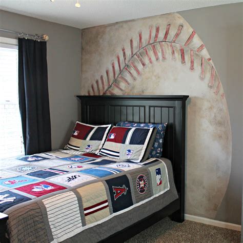 Noahs Baseball Mural Room Jennifer Allwood Home Baseball Bedroom