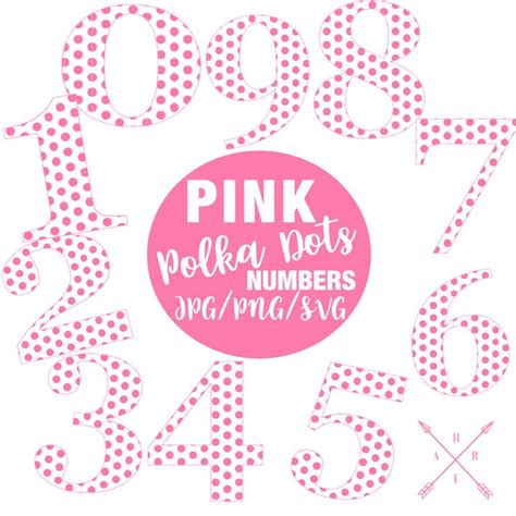 Pink Polka Dot Numbers Polka Dot Pattern Svg Cricut Silhouette Cameo By Haredesignsco On