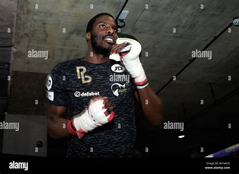 Lawrence Okolie During A Public Workout At The BXR Gym London Stock