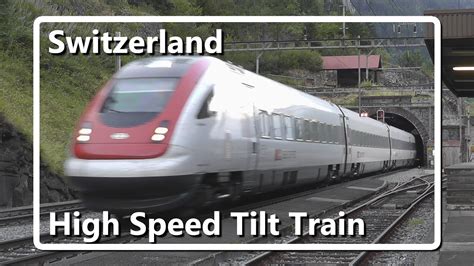 High Speed Tilting Train Passes Through Wassen Station Youtube
