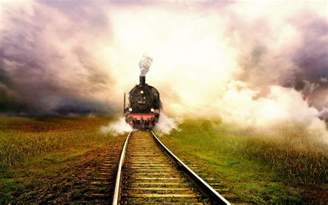 Steam Train Crossing The Countryside 5k Uhd Wallpaper