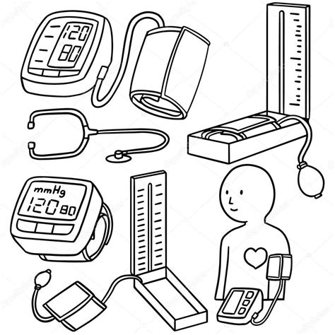 Vector Set Of Blood Pressure Monitor Stock Vector By