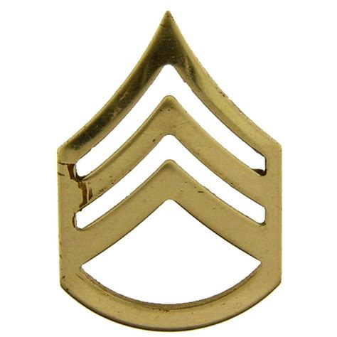 Us Army E6 Staff Sergeant Pin Gold Plated 1