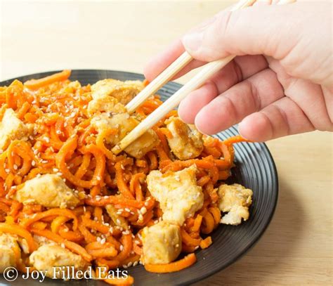 Sweet Ginger Chicken With Carrot Noodles Joy Filled Eats