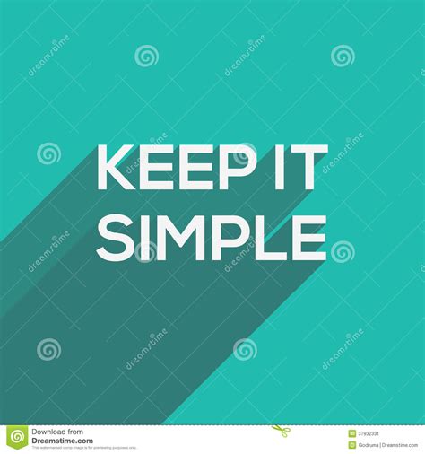 Keep It Simple Modern Flat Typography Stock Image Image