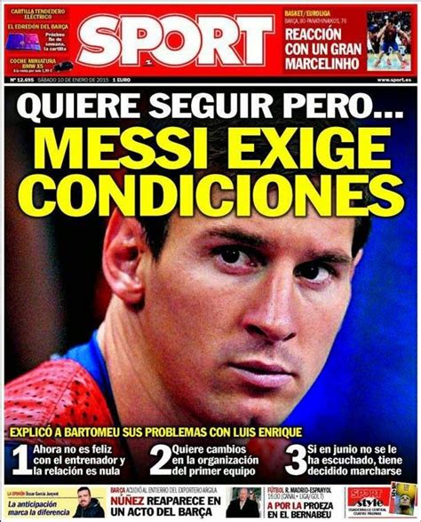 Cover Sport 10012015 Messi Demands Conditions