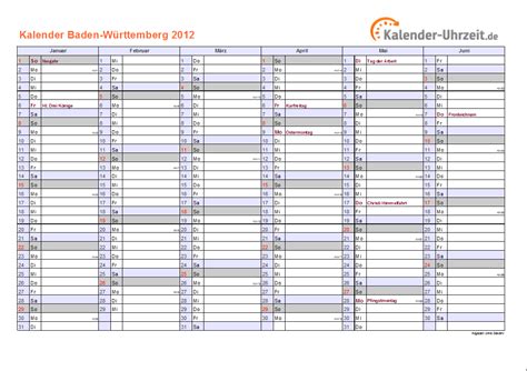 Wir stellen den kalender zur verfügung und sie können ihn selbst ausdrucken. Feiertage 2012 Baden-Württemberg + Kalender