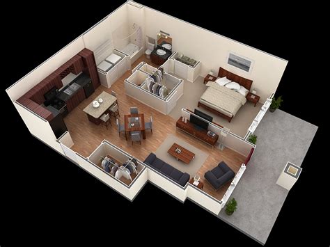 1 Bedroom House Floor Plans With Pictures Floorplansclick