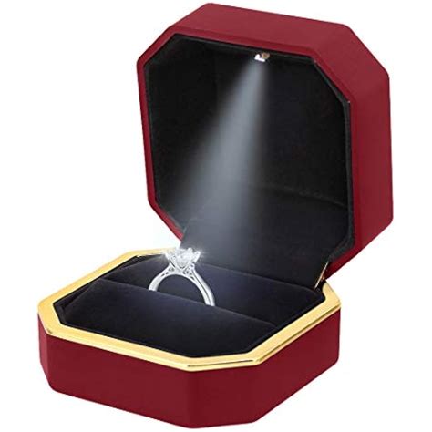 Orita Proposal LED Light Ring Box Engagement Case Velvet Jewelry Gift