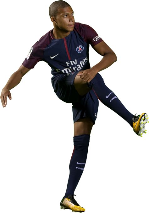 Including transparent png clip art, cartoon, icon, logo, silhouette, watercolors, outlines, etc. Kylian Mbappé football render - 43356 - FootyRenders