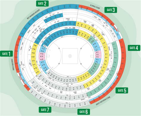Melbourne Cricket Ground Seating Plan Seating Plans Of Sport Arenas