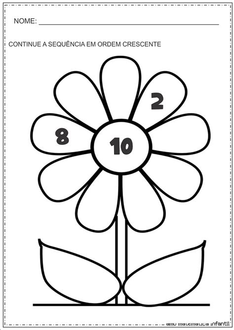 Matemática Infantil Primavera Atividades Sequência Numérica Flores