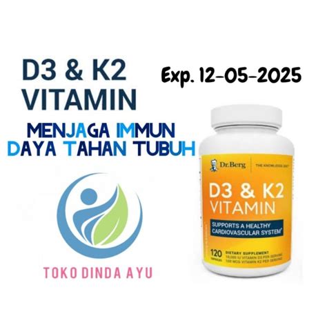 Jual Vitamin Kesehatan Terpercaya Drberg D3 And K2 Vitamin 120 Capsules