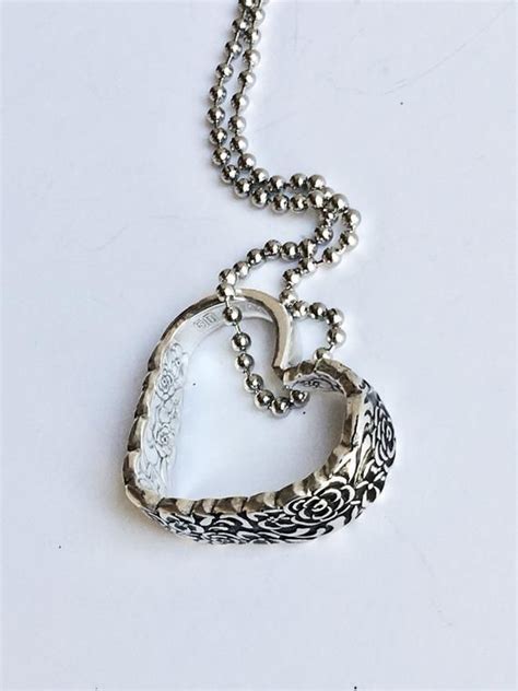 Silverware Heart Necklace Vintage Spoon Jewelry Floral Etsy Vintage