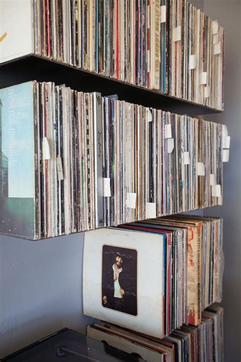 Floating Metal Record Shelves Zimm Metalworks Creative Spaces Vinyl
