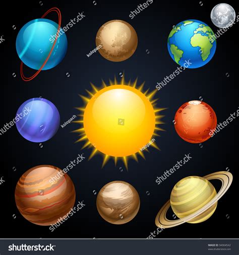 Planets Stock Vector Illustration 94904542 Shutterstock