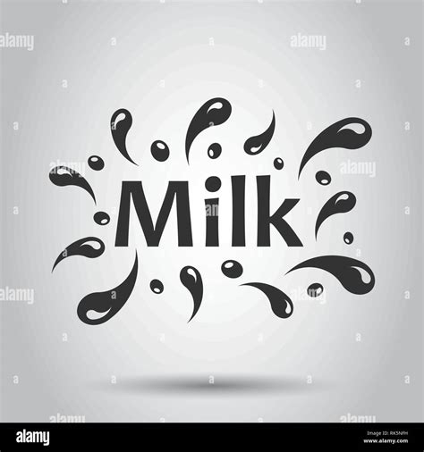 Milk Splash Spray Vector Icon In Flat Style Milk Drink Illustration