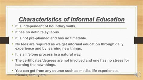 Types Of Education Formal Informal And Non Formal Ppt