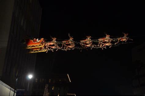 Santa And His Reindeer Fly Over Beverly Hills Merry Christmas To All